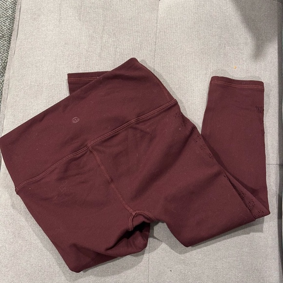 lululemon athletica Pants - Lululemon Capri Burgundy Leggings Womens U.S. 6
